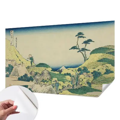 Papel mural con patrón decorativo con un diseño de paisaje rural