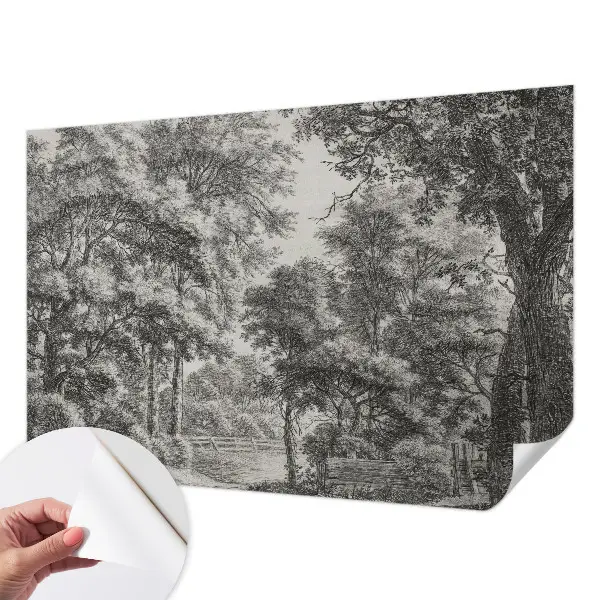 Fotomural decorativo para cabecero de cama con un paisaje forestal