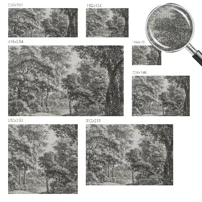 Fotomural decorativo para cabecero de cama con un paisaje forestal