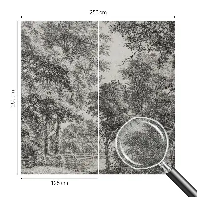 Fotomural decorativo para cabecero de cama con un paisaje forestal