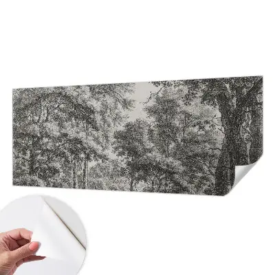 Fotomural decorativo para cabecero de cama con un paisaje forestal