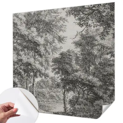Fotomural decorativo para cabecero de cama con un paisaje forestal