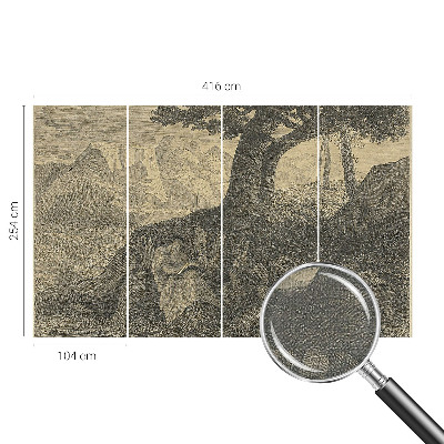 Papel mural texturado decorativo Carácter de lectura