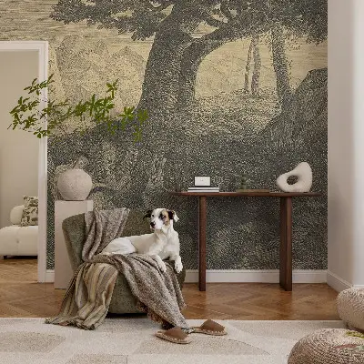 Papel mural texturado decorativo con diseño con motivo de letras