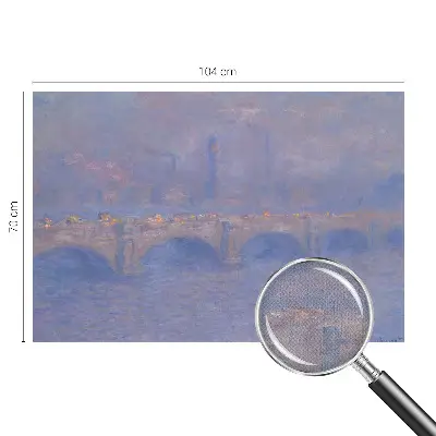 Fotomural decorativo para cabecero de cama con diseño de puente azul