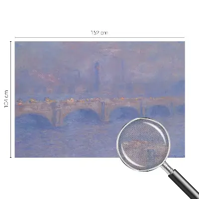 Fotomural decorativo para cabecero de cama con diseño de puente azul