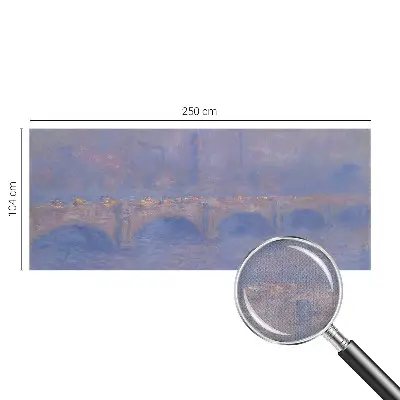 Fotomural decorativo para cabecero de cama con diseño de puente azul