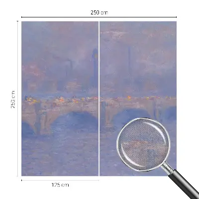 Fotomural decorativo para cabecero de cama con diseño de puente azul