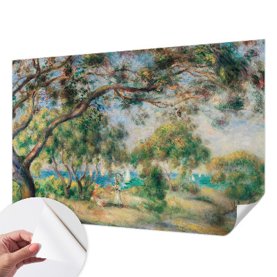 Papel mural con patrón decorativo con un paisaje costero