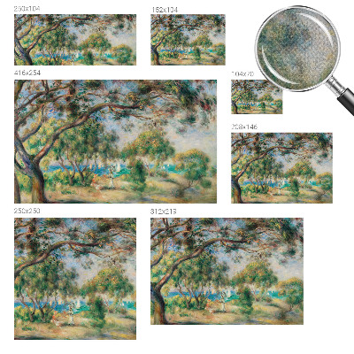 Papel mural con patrón decorativo Paisaje costero