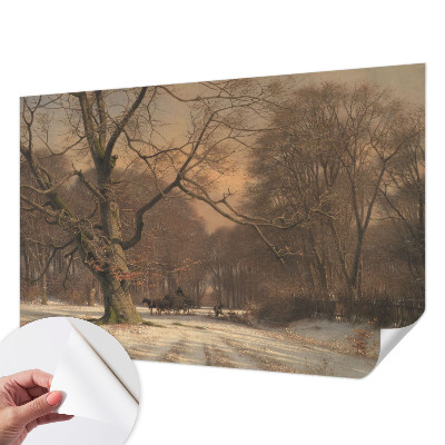 Fotomural decorativo para cabecero de cama con un paisaje invernal