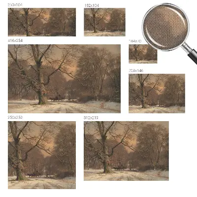 Fotomural decorativo para cabecero de cama con un paisaje invernal