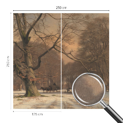 Fotomural decorativo para cabecero de cama con un paisaje invernal