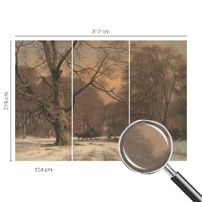 Fotomural decorativo para cabecero de cama con un paisaje invernal