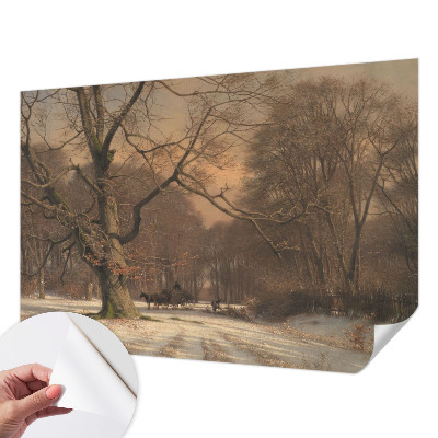 Fotomural decorativo para cabecero de cama con un paisaje invernal