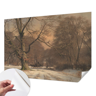 Fotomural decorativo para cabecero de cama con un paisaje invernal
