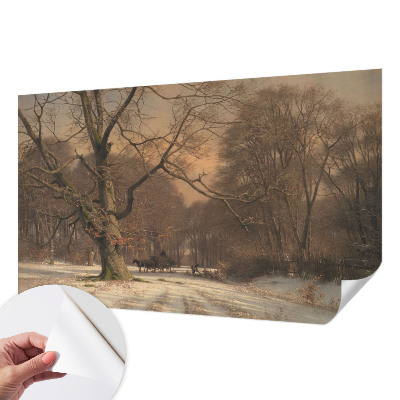 Fotomural decorativo para cabecero de cama con un paisaje invernal