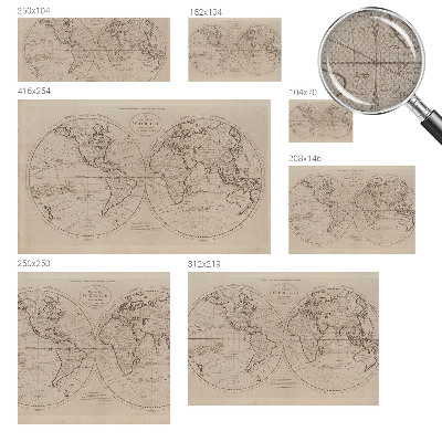 Papel mural con patrón decorativo Mapa antiguo