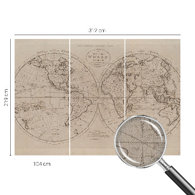 Papel mural con patrón decorativo Mapa antiguo