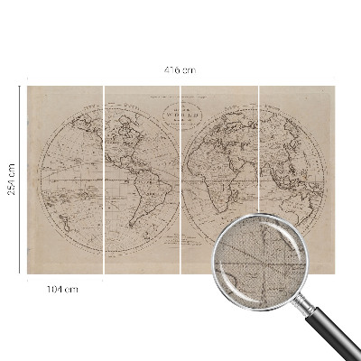 Papel mural con patrón decorativo Mapa antiguo