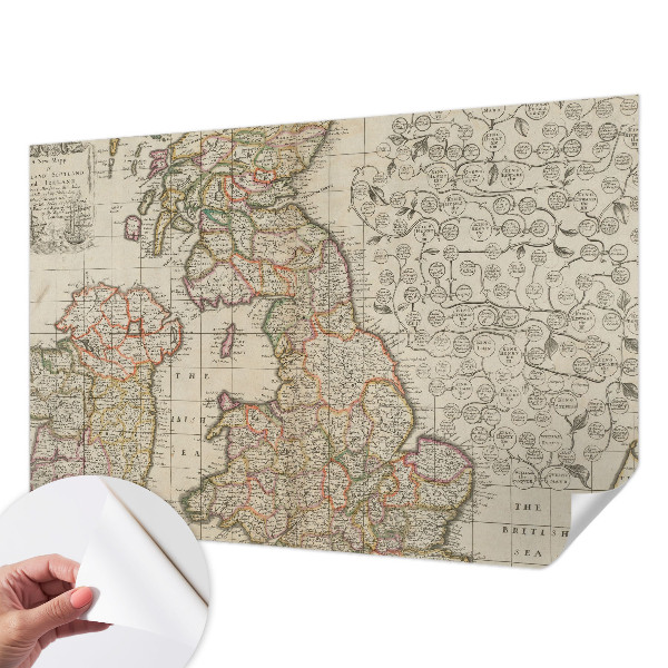 Mural de pared con estampado hermoso Mapa antiguo