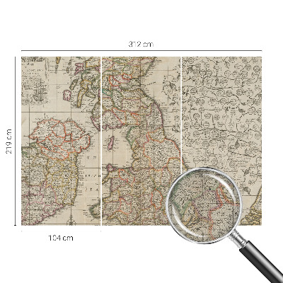 Mural de pared con estampado hermoso Mapa antiguo