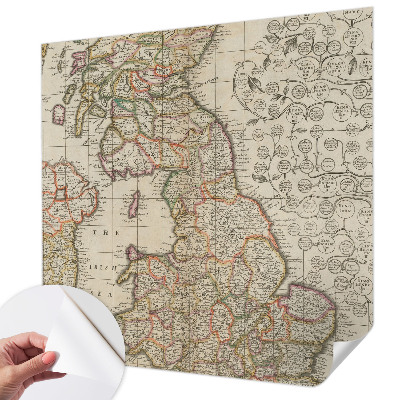 Mural de pared con estampado hermoso Mapa antiguo