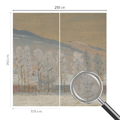 Papel mural con patrón decorativo Paisaje invernal