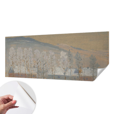 Papel mural con patrón decorativo con un motivo de paisaje invernal