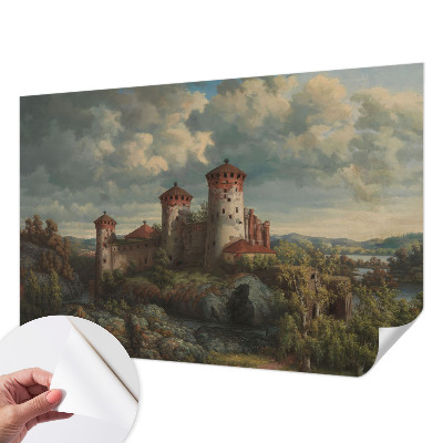 Papel mural texturado decorativo con un paisaje romántico