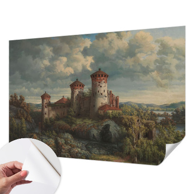 Papel mural texturado decorativo con un paisaje romántico