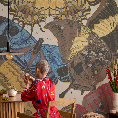 Mural de pared con estampado hermoso Inspiración de mariposas