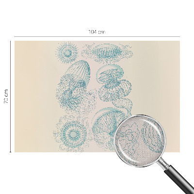 Fotomural decorativo para cabecero de cama con diseño de medusas marinas