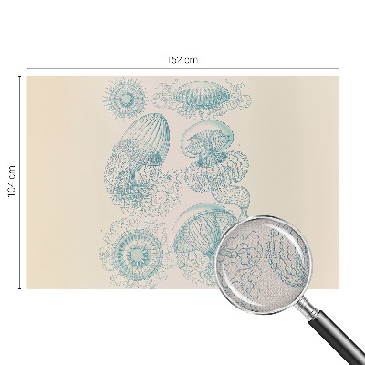 Fotomural decorativo para cabecero de cama con diseño de medusas marinas