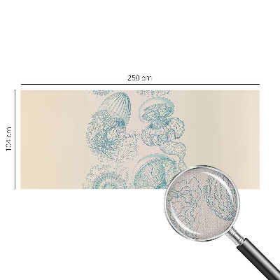 Fotomural decorativo para cabecero de cama con diseño de medusas marinas