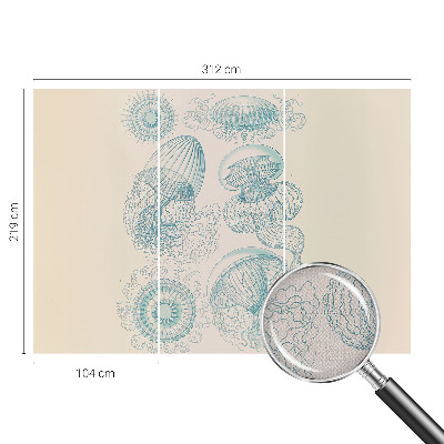 Fotomural decorativo para cabecero de cama medusas marinas