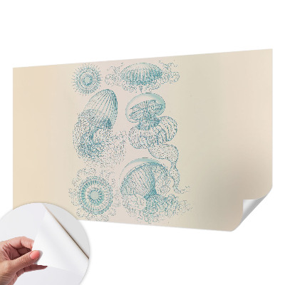 Fotomural decorativo para cabecero de cama con diseño de medusas marinas
