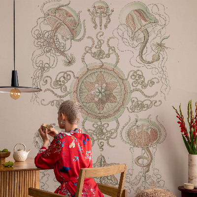 Papel mural con patrón decorativo mundo submarino