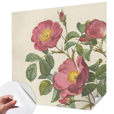 Papel mural con patrón decorativo con motivo de rosa