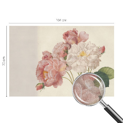 Mural de pared con estampado hermoso rosas románticas