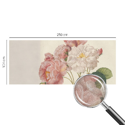 Mural de pared con estampado hermoso rosas románticas