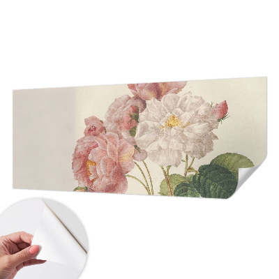 Mural de pared con estampado hermoso con un motivo de rosas románticas