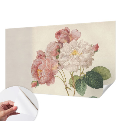 Mural de pared con estampado hermoso con un motivo de rosas románticas