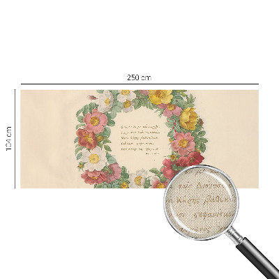 Papel mural texturado decorativo con motivo de corona floral