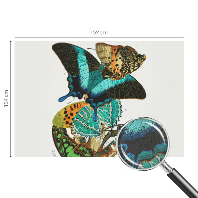 Fotomural decorativo para cabecero de cama Mariposas coloridas