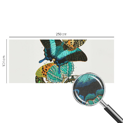 Fotomural decorativo para cabecero de cama con un motivo de mariposas coloridas