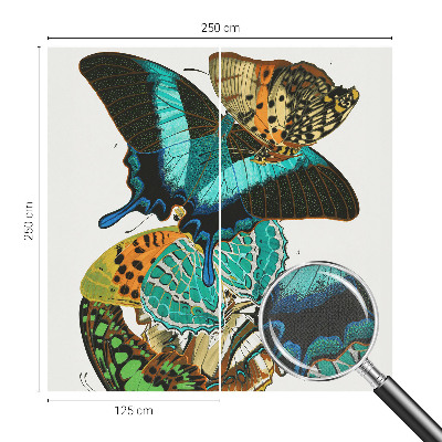 Fotomural decorativo para cabecero de cama con un motivo de mariposas coloridas