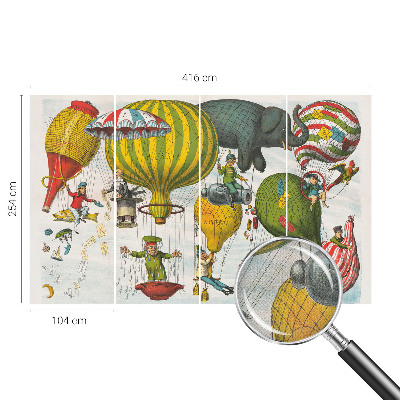 Papel mural texturado decorativo con diseño de viaje en globo