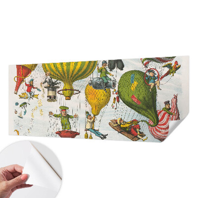Papel mural texturado decorativo con diseño de viaje en globo