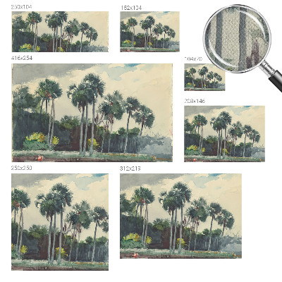 Fotomural decorativo para cabecero de cama Palmeras exóticas
